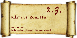 Kürti Zomilla névjegykártya